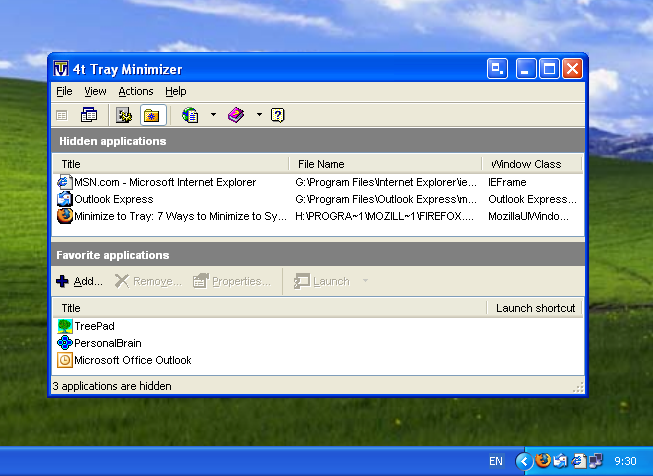 4t Tray Minimizer Free - Minimizes to tray Outlook and any application